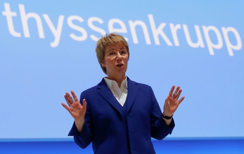 FILE PHOTO: Martina Merz, CEO of German conglomerate Thyssenkrupp AG,