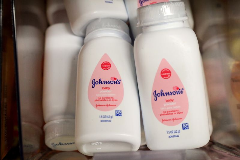FILE PHOTO: Bottles of Johnson’s baby powder are displayed in