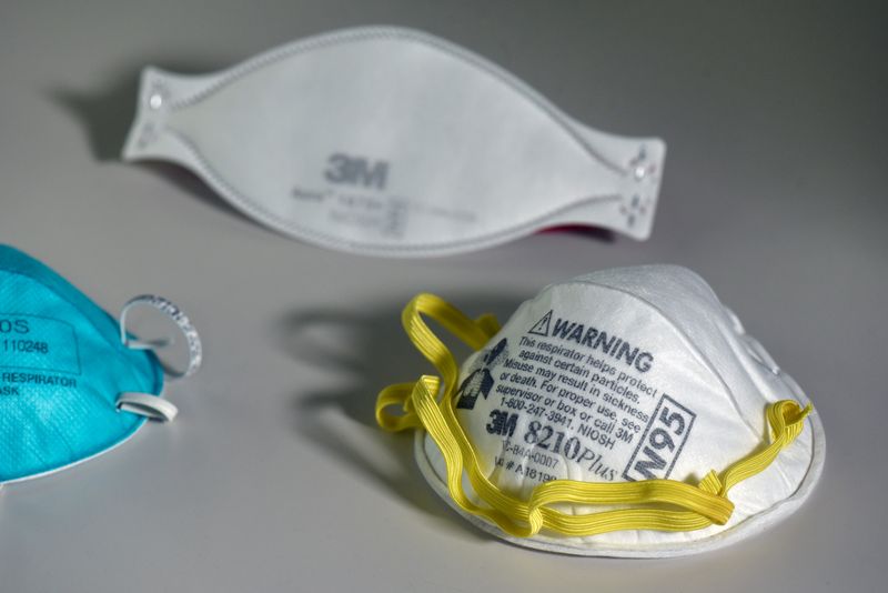 FILE PHOTO: Various N95 respiration masks at a laboratory of