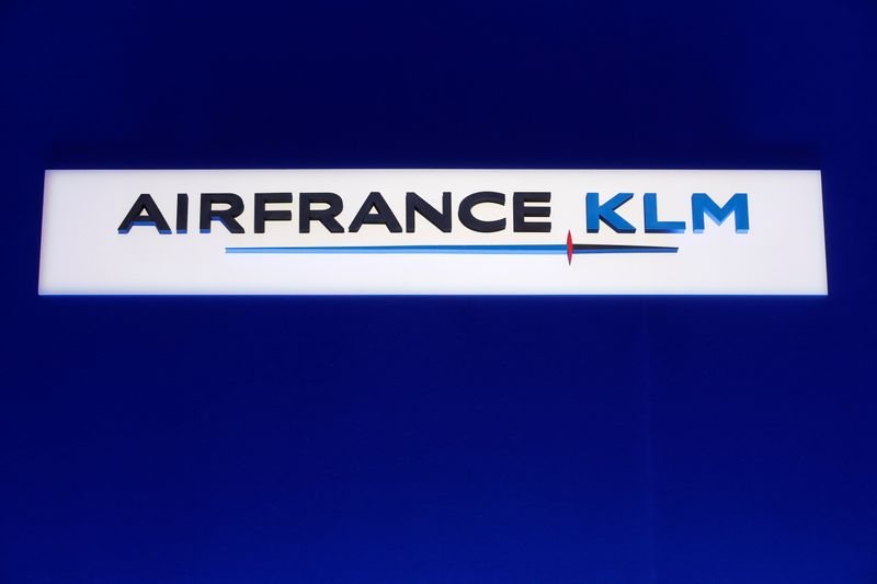 The Air France-KLM company logo is seen during the company’s