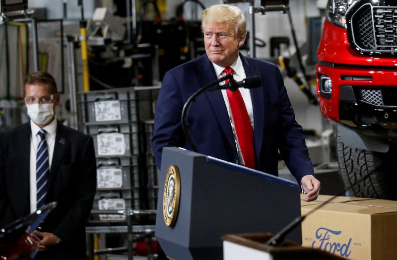 U.S. President Trump visits Ford Rawsonville Components Plant in Ypsilanti,