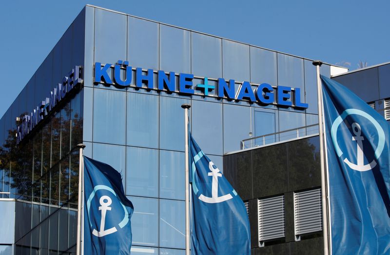 FILE PHOTO: Logo of Swiss logistics group Kuehne + Nagel