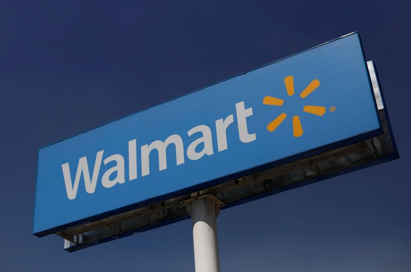 FILE PHOTO: A Walmart sign is pictured at one of