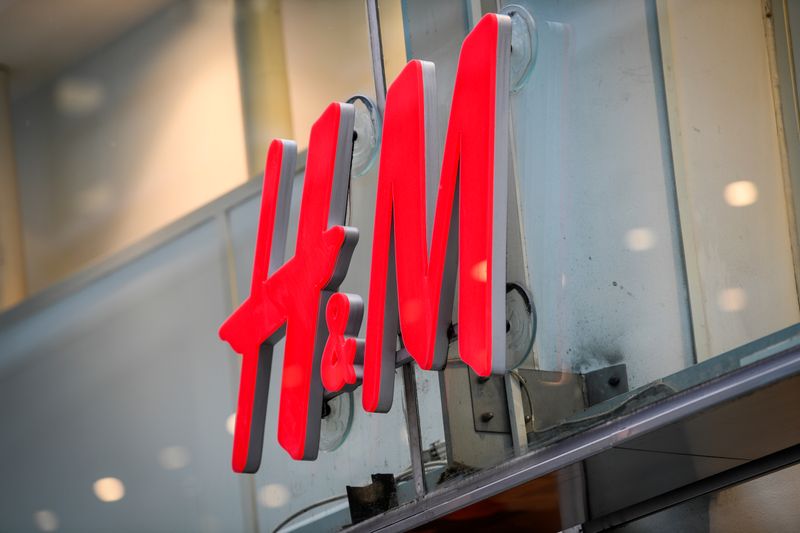 An H&M logotype is seen at a shop in Stockholm