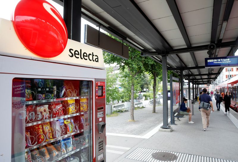 Vending machine of Swiss self-service retailer Selecta is seen in