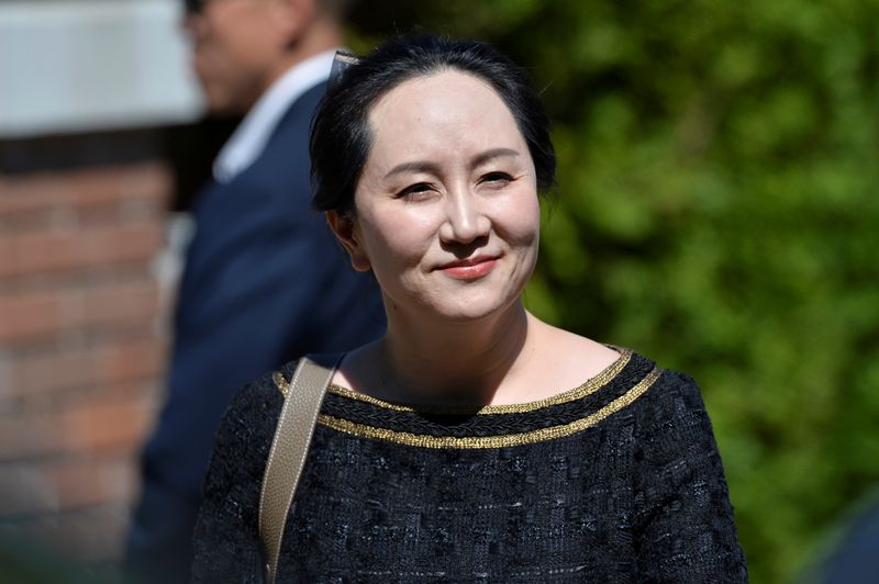 Huawei Technologies Chief Financial Officer Meng Wanzhou leaves her home