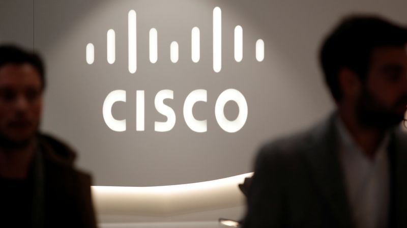 The logo of US networks giant Cisco Systems is seen