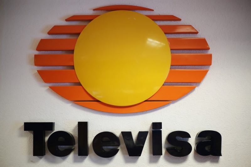 FILE PHOTO: Logo of broadcaster Televisa is pictured at its