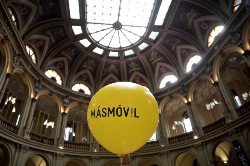 FILE PHOTO: A balloon with the MasMovil logo as the