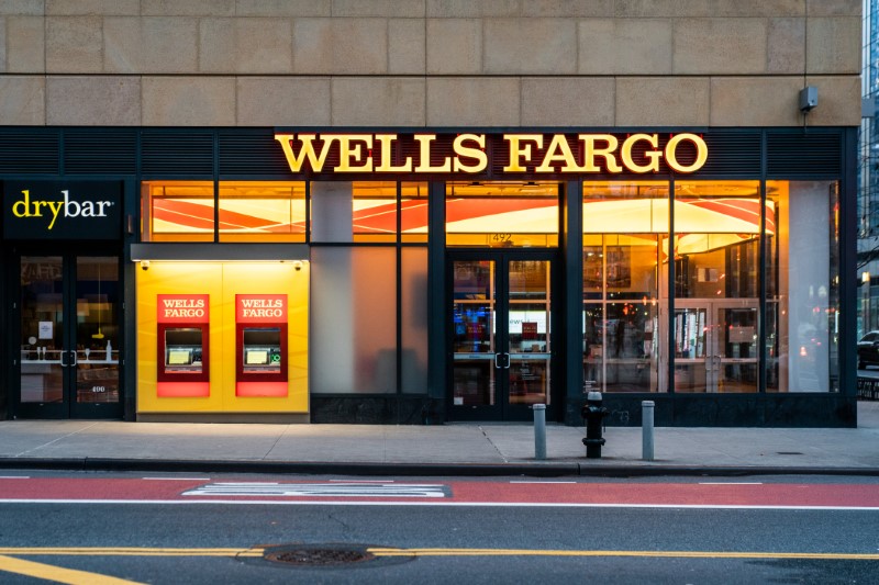 Wells Fargo Bank branch is seen in New York