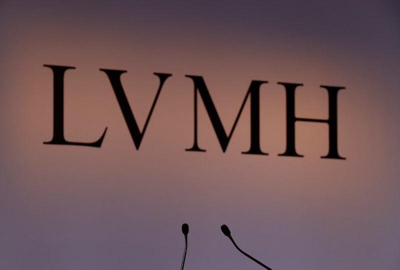 A LVMH luxury group logo is seen prior to the