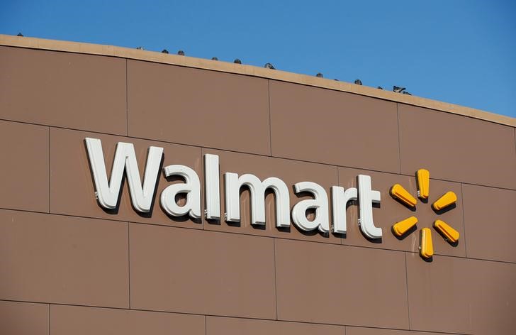 Walmart’s logo is seen outside one of the stores in