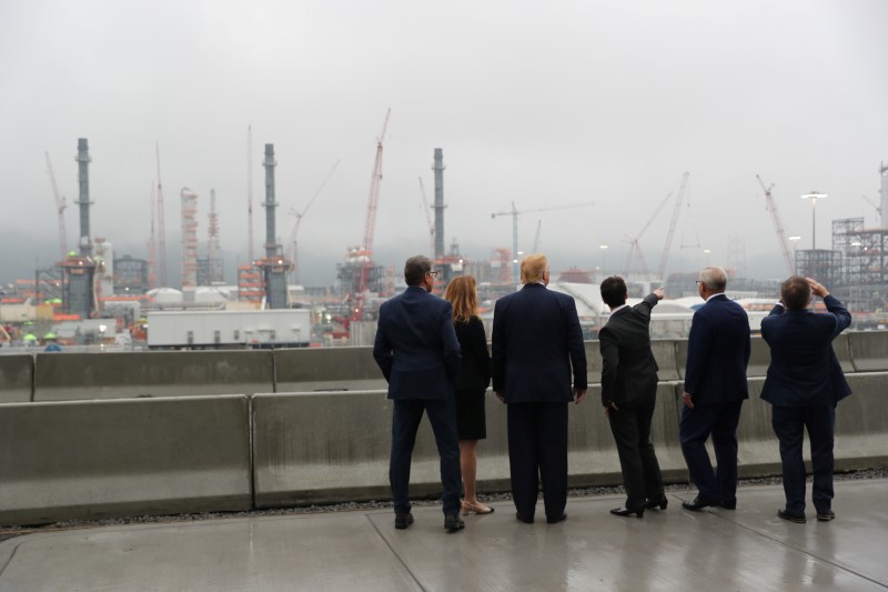 U.S. President Trump tours the Shell Pennsylvania Petrochemicals Complex in