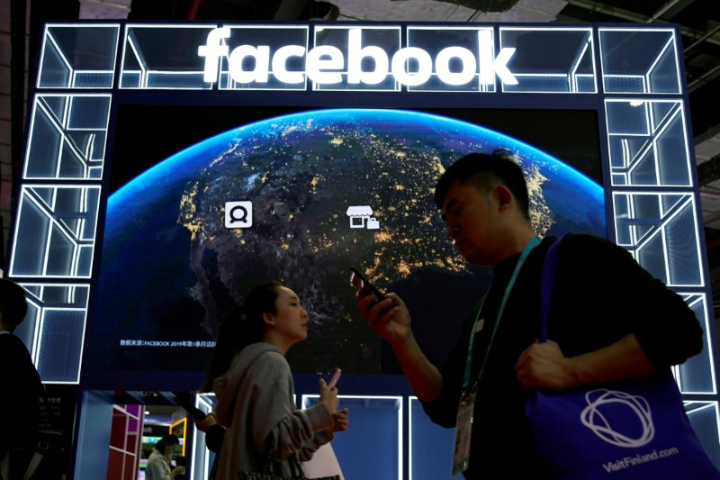 FILE PHOTO: A Facebook sign is seen at the second