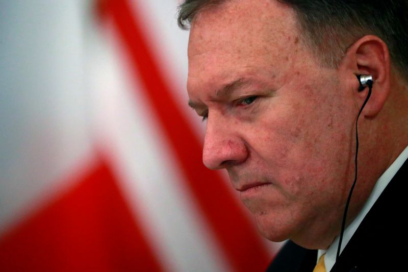 FILE PHOTO: U.S. Secretary of State Mike Pompeo attends lunch