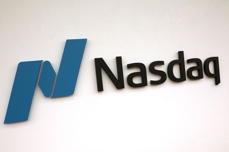 FILE PHOTO: The Nasdaq logo is displayed at the Nasdaq