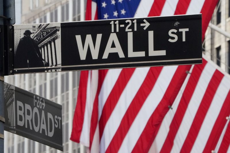 FILE PHOTO: FILE PHOTO: The Wall Street sign is pictured