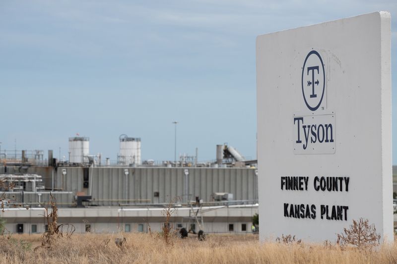 Tyson Fresh Meats processing plant is seen three days after