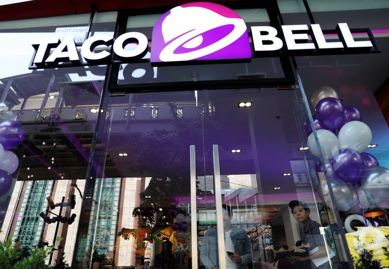 Taco Bell shop is seen during the opening ceremony of