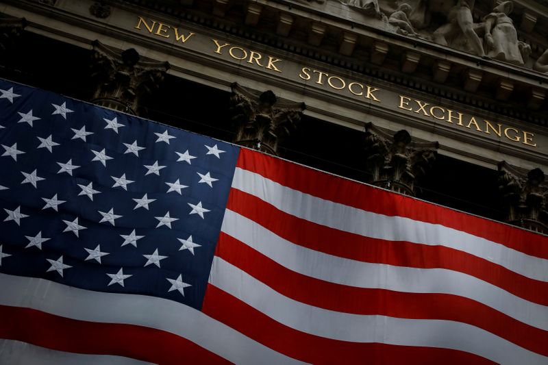 The New York Stock Exchange is seen in the financial