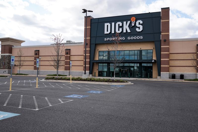 A Dick’s Sporting Goods store is closed due to the