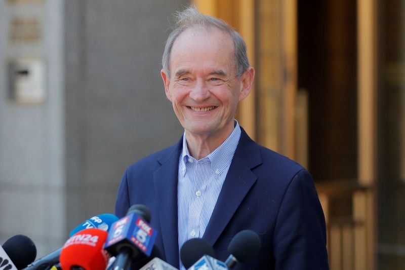 FILE PHOTO: Lawyer David Boies speaks to reporters outside the