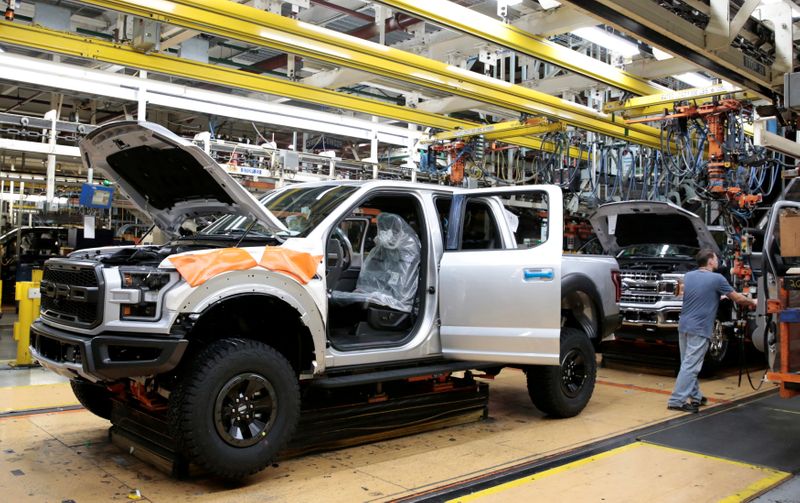 FILE PHOTO: A Ford 2018 F150 pick-up truck moves down