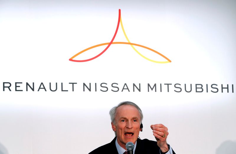 FILE PHOTO: Renault, Nissan and Mitsubishi chiefs hold a news
