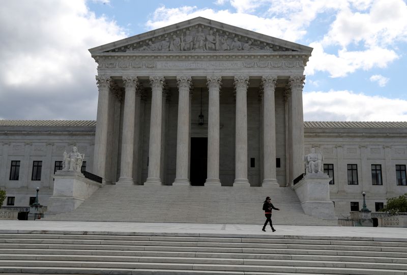 FILE PHOTO: View of U.S. Supreme Court as justices hear