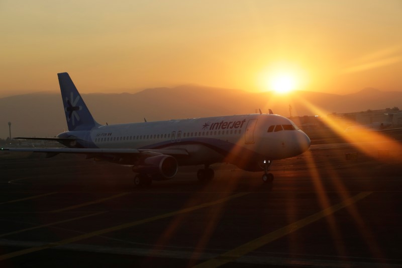 An Interjet Airbus A320 aircraft sits on the tarmac at