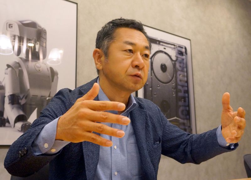 Sony Corp’s sensor business executive Hideki Somemiya speaks during an