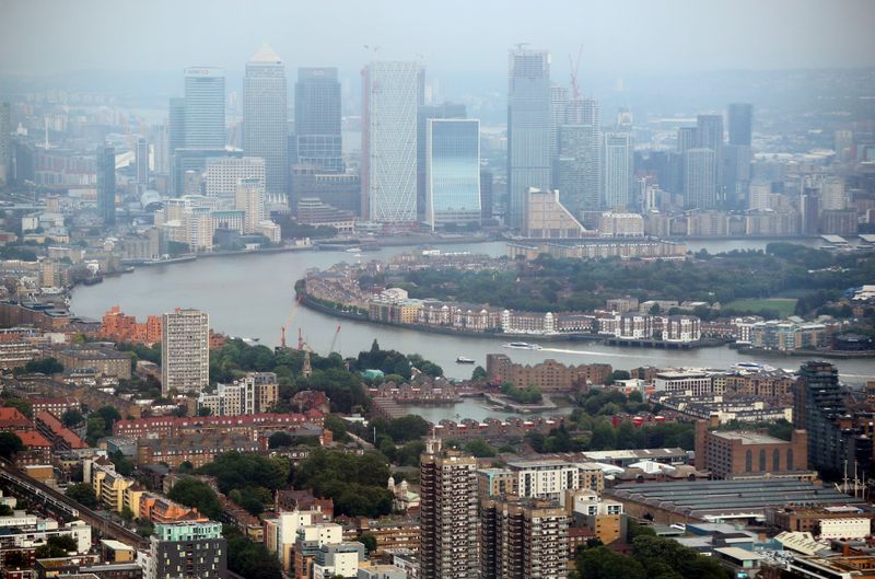 FILE PHOTO: The Canary Wharf financial district is seen from
