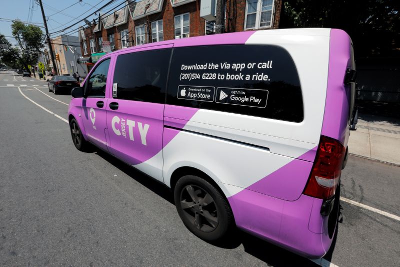 Via ride-sharing van operates in partnership with city-run bus system