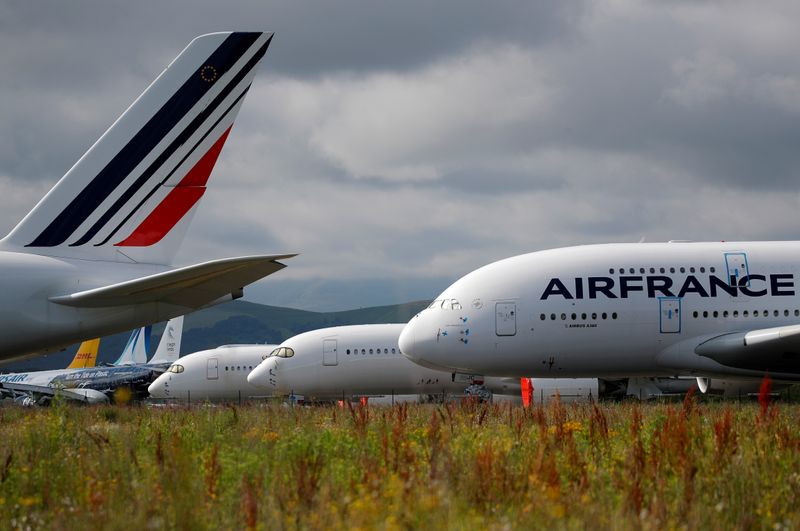 FILE PHOTO: Grounded jetliners stored at Tarmac Aerosave in Tarbes