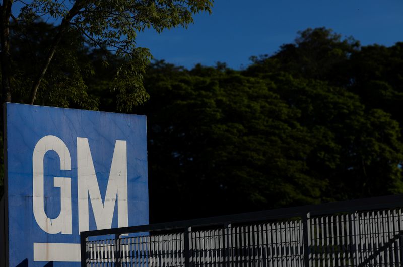 FILE PHOTO:  The GM logo is seen at the