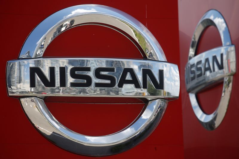 FILE PHOTO: A logo of Japan car manufacturer Nissan is