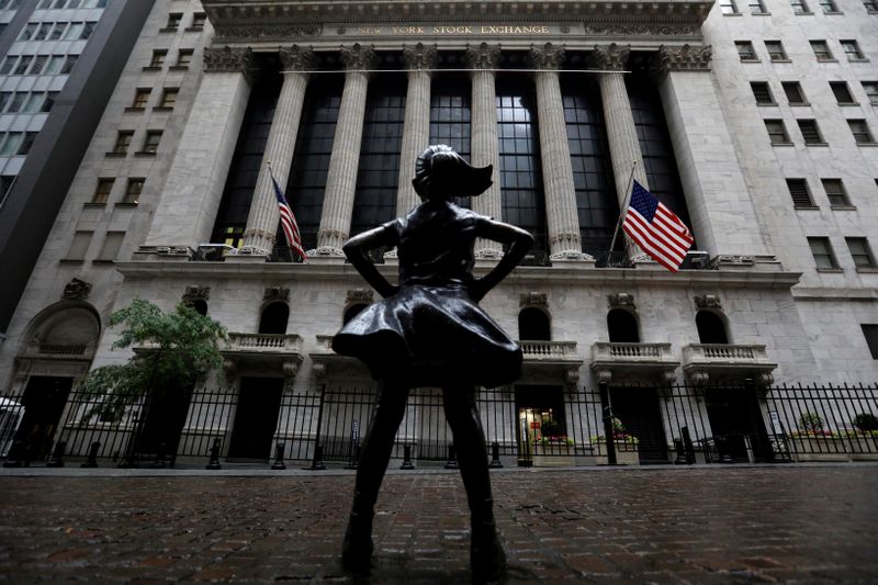 FILE PHOTO: The Fearless Girl statue is seen outside the