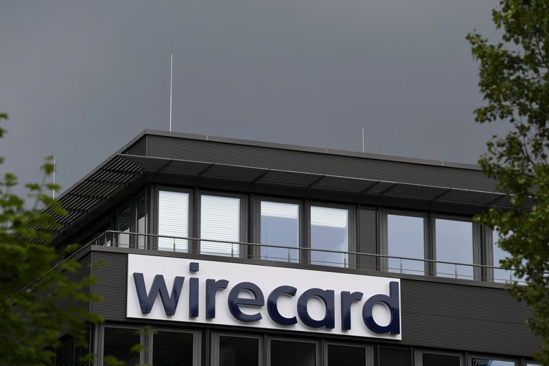 The logo of Wirecard AG is pictured at its headquarters