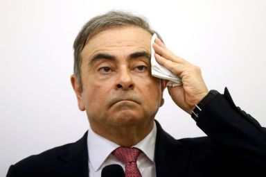 Former Nissan chairman Carlos Ghosn attends a news conference at