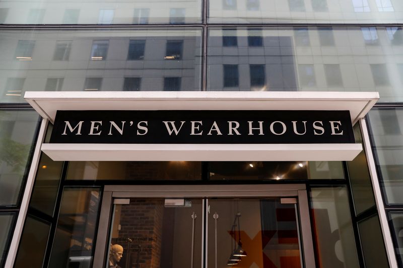 A Tailored Brands Men’s Wearhouse store is seen in New