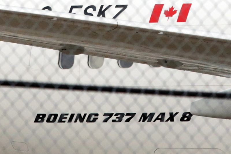 An Air Canada Boeing 737 MAX 8 aircraft is seen