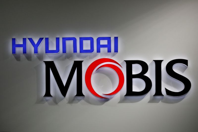 The logo of Hyundai Mobis is seen during the 2019
