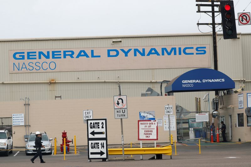 General Dynamics NASSCO ship yard entrance is shown in San