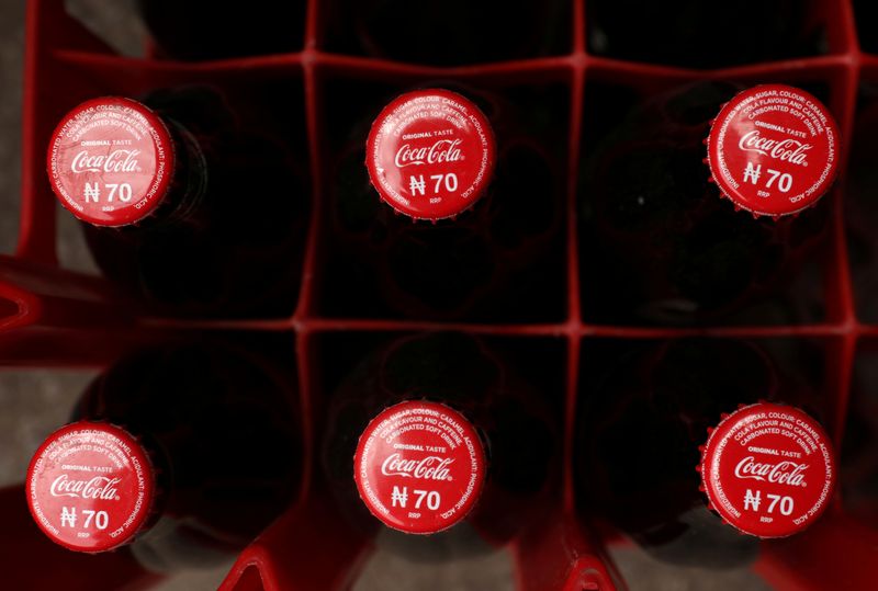FILE PHOTO: Coca-Cola bottles are pictured in Lagos