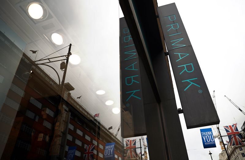 Signage is displayed outside a Primark store at the Oxford