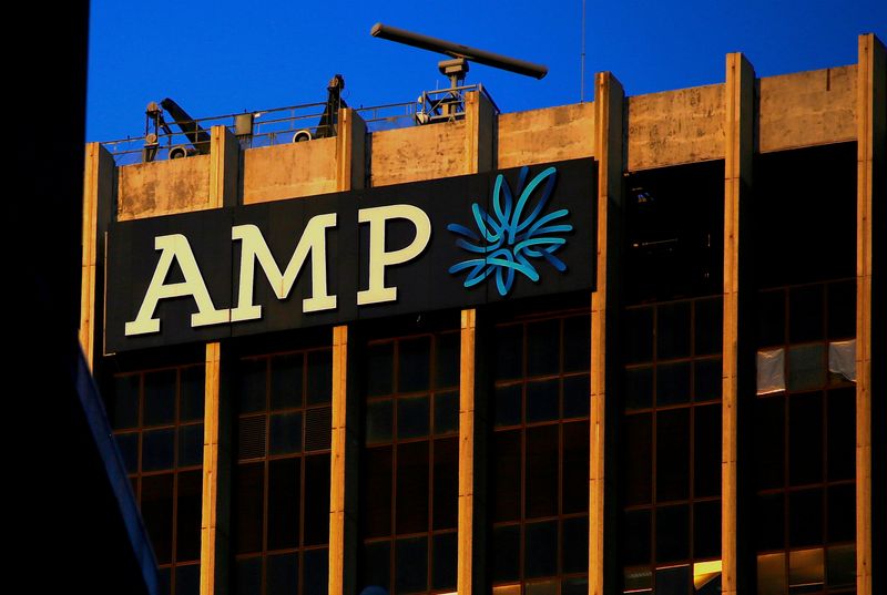 FILE PHOTO: The logo of AMP Ltd, Australia’s biggest retail