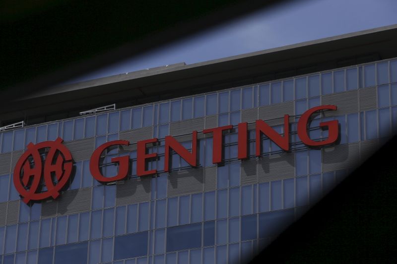A Genting signage is pictured at the soon to be