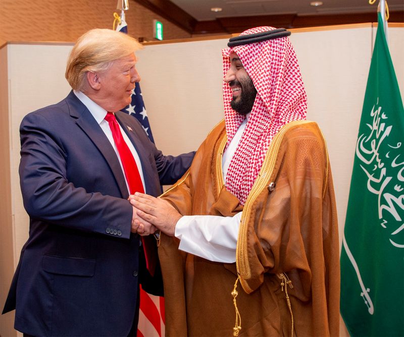 FILE PHOTO: Saudi Arabia’s Crown Prince Mohammed bin Salman shakes