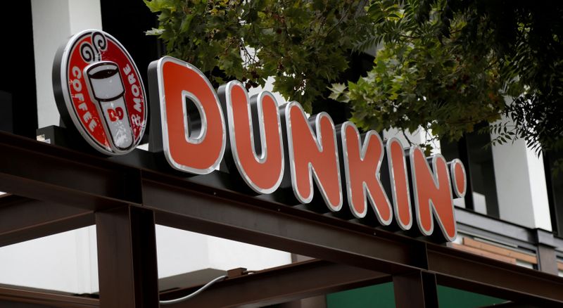 FILE PHOTO: The sign of a Dunkin’ store, the first