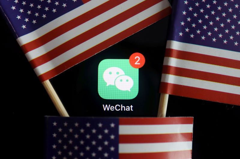 FILE PHOTO: The messenger app WeChat is seen among U.S.